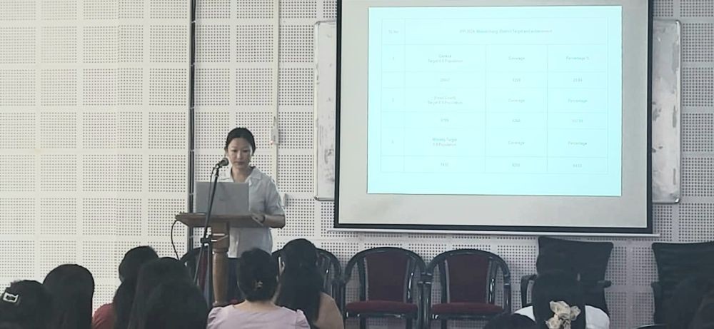 Dr Sheila Longkumer, SMO WHO speaking during the district level RI Micro planning and RI strengthening training was held on September 10 at CMO Conference Hall Mokokchung.